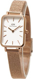 Buy Shop Daniel Wellington Quadro Melrose White Dial Gold Mesh Strap Watch For Women - DW00100431 USA Online