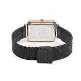 Buy Shop Daniel Wellington Quadro Pressed Ashfield Black Dial Black Mesh Strap Watch for Women - DW00100467 USA Online