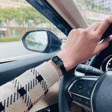 Buy Shop Daniel Wellington Quadro Pressed Melrose Emerald Green Dial Black Leather Strap Watch For Women - DW00100446 USA Online