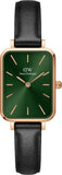 Buy Shop Daniel Wellington Quadro Pressed Melrose Emerald Green Dial Black Leather Strap Watch For Women - DW00100446 USA Online