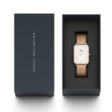 Buy Shop Daniel Wellington Quadro Pressed Melrose White Dial Rose Gold Mesh Strap Watch For Women - DW00100465 USA Online