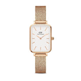 Buy Shop Daniel Wellington Quadro Pressed Melrose White Dial Rose Gold Mesh Strap Watch For Women - DW00100465 USA Online