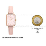 Buy Shop Daniel Wellington Quadro Pressed Mother of Pearl Pink Dial Pink Leather Strap Watch For Women - DW00100508 USA Online