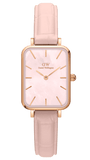 Buy Shop Daniel Wellington Quadro Pressed Mother of Pearl Pink Dial Pink Leather Strap Watch For Women - DW00100508 USA Online