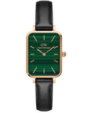 Buy Shop Daniel Wellington Quadro Pressed Sheffield Green Dial Black Leather Strap Watch For Women - DW00100439 USA Online