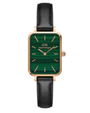 Buy Shop Daniel Wellington Quadro Pressed Sheffield Green Dial Black Leather Strap Watch For Women - DW00100439 USA Online