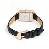 Buy Shop Daniel Wellington Quadro Sheffield Black Dial Black Leather Strap Watch For Women - DW00100435 USA Online