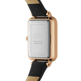 Buy Shop Daniel Wellington Quadro Sheffield Black Dial Black Leather Strap Watch For Women - DW00100435 USA Online