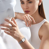 Buy Shop Daniel Wellington Quadro Sterling White Dial Silver Mesh Strap Watch For Women - DW00100438 USA Online