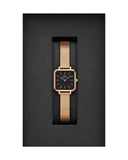 Buy Shop Daniel Wellington Quadro Studio Black Dial Rose Gold Mesh Strap Watch For Women - DW00100518 USA Online