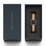 Buy Shop Daniel Wellington Quadro Studio Black Dial Rose Gold Mesh Strap Watch For Women - DW00100518 USA Online