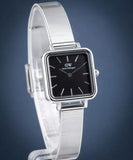 Buy Shop Daniel Wellington Quadro Studio Black Dial Silver Mesh Strap Watch For Women - DW00100522 USA Online