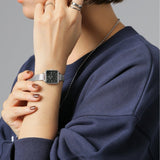 Buy Shop Daniel Wellington Quadro Studio Black Dial Silver Mesh Strap Watch For Women - DW00100522 USA Online