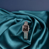 Buy Shop Daniel Wellington Quadro Studio Black Dial Silver Mesh Strap Watch For Women - DW00100522 USA Online