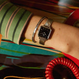 Buy Shop Daniel Wellington Quadro Studio Black Dial Silver Mesh Strap Watch For Women - DW00100522 USA Online