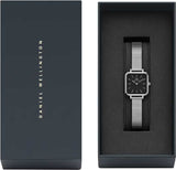 Buy Shop Daniel Wellington Quadro Studio Black Dial Silver Mesh Strap Watch For Women - DW00100522 USA Online