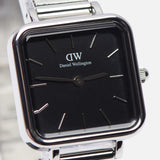 Buy Shop Daniel Wellington Quadro Studio Black Dial Silver Mesh Strap Watch For Women - DW00100522 USA Online