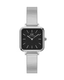 Buy Shop Daniel Wellington Quadro Studio Black Dial Silver Mesh Strap Watch For Women - DW00100522 USA Online