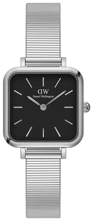 Buy Shop Daniel Wellington Quadro Studio Black Dial Silver Mesh Strap Watch For Women - DW00100522 USA Online
