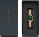 Buy Shop Daniel Wellington Quadro Studio Green Dial Rose Gold Mesh Strap Watch For Women - DW00100520 USA Online