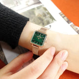 Buy Shop Daniel Wellington Quadro Studio Green Dial Rose Gold Mesh Strap Watch For Women - DW00100520 USA Online