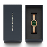Buy Shop Daniel Wellington Quadro Studio Green Dial Rose Gold Mesh Strap Watch For Women - DW00100520 USA Online