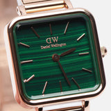 Buy Shop Daniel Wellington Quadro Studio Green Dial Rose Gold Mesh Strap Watch For Women - DW00100520 USA Online