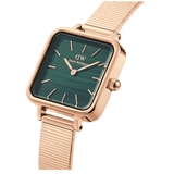 Buy Shop Daniel Wellington Quadro Studio Green Dial Rose Gold Mesh Strap Watch For Women - DW00100520 USA Online