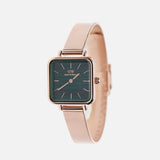 Buy Shop Daniel Wellington Quadro Studio Green Dial Rose Gold Mesh Strap Watch For Women - DW00100520 USA Online