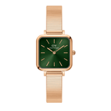 Buy Shop Daniel Wellington Quadro Studio Green Dial Rose Gold Mesh Strap Watch For Women - DW00100520 USA Online
