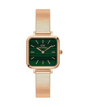 Buy Shop Daniel Wellington Quadro Studio Green Dial Rose Gold Mesh Strap Watch For Women - DW00100520 USA Online