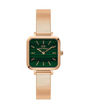 Buy Shop Daniel Wellington Quadro Studio Green Dial Rose Gold Mesh Strap Watch For Women - DW00100520 USA Online