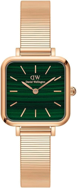 Buy Shop Daniel Wellington Quadro Studio Green Dial Rose Gold Mesh Strap Watch For Women - DW00100520 USA Online