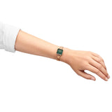 Daniel Wellington Quadro Studio Green Dial Rose Gold Mesh Strap Watch For Women - DW00100520