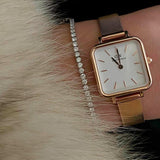 Buy Shop Daniel Wellington Quadro Studio White Dial Rose Gold Mesh Strap Watch For Women - DW00100517 USA Online