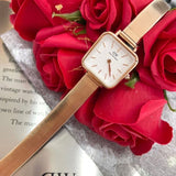 Buy Shop Daniel Wellington Quadro Studio White Dial Rose Gold Mesh Strap Watch For Women - DW00100517 USA Online