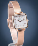 Buy Shop Daniel Wellington Quadro Studio White Dial Rose Gold Mesh Strap Watch For Women - DW00100517 USA Online