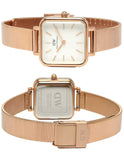 Buy Shop Daniel Wellington Quadro Studio White Dial Rose Gold Mesh Strap Watch For Women - DW00100517 USA Online