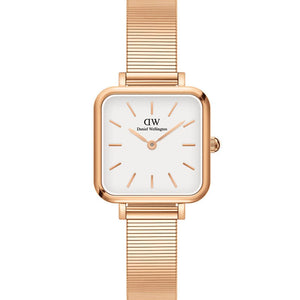 Buy Shop Daniel Wellington Quadro Studio White Dial Rose Gold Mesh Strap Watch For Women - DW00100517 USA Online