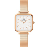 Buy Shop Daniel Wellington Quadro Studio White Dial Rose Gold Mesh Strap Watch For Women - DW00100517 USA Online