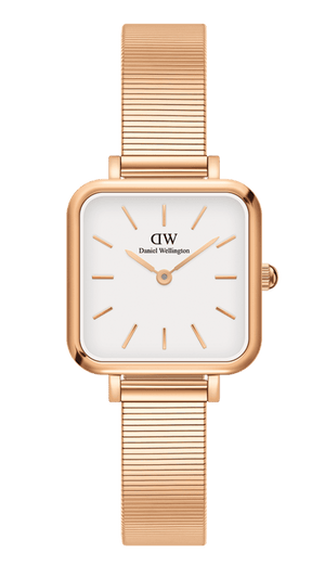 Buy Shop Daniel Wellington Quadro Studio White Dial Rose Gold Mesh Strap Watch For Women - DW00100517 USA Online