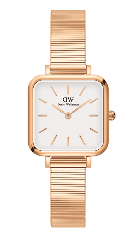 Buy Shop Daniel Wellington Quadro Studio White Dial Rose Gold Mesh Strap Watch For Women - DW00100517 USA Online