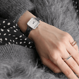 Buy Shop Daniel Wellington Quadro Studio White Dial Silver Mesh Bracelet Watch For Women - DW00100521 USA Online