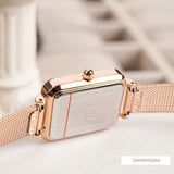 Buy Shop Daniel Wellington Quadro Unitone Rose Gold Dial Rose Gold Mesh Strap Watch For Women - DW00100484 USA Online