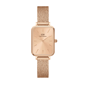 Buy Shop Daniel Wellington Quadro Unitone Rose Gold Dial Rose Gold Mesh Strap Watch For Women - DW00100484 USA Online