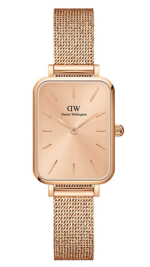 Buy Shop Daniel Wellington Quadro Unitone Rose Gold Dial Rose Gold Mesh Strap Watch For Women - DW00100484 USA Online