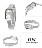 Buy Shop Daniel Wellington Quadro Unitone Silver Dial Silver Mesh Strap Watch For Women - DW00100486 USA Online