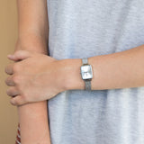 Buy Shop Daniel Wellington Quadro Unitone Silver Dial Silver Mesh Strap Watch For Women - DW00100486 USA Online