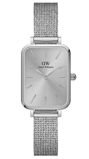 Buy Shop Daniel Wellington Quadro Unitone Silver Dial Silver Mesh Strap Watch For Women - DW00100486 USA Online