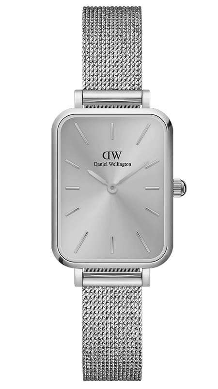 Buy Shop Daniel Wellington Quadro Unitone Silver Dial Silver Mesh Strap Watch For Women - DW00100486 USA Online